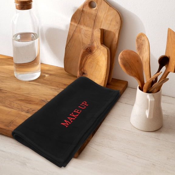 NICERIO Black Cotton Makeup Vanity Mat 35x75 cm Absorbent Table Protector
