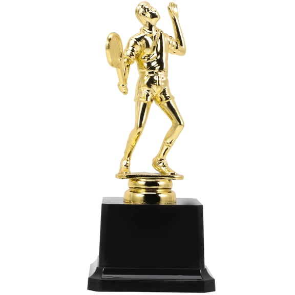 NICERIO Creative Badminton Trophy Model with Realistic Statue and Large Base for Custom Nameplate