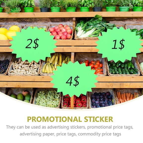 NICERIO Creative Fluorescent Green Commodity Price Signs Explosion Shaped for Shops