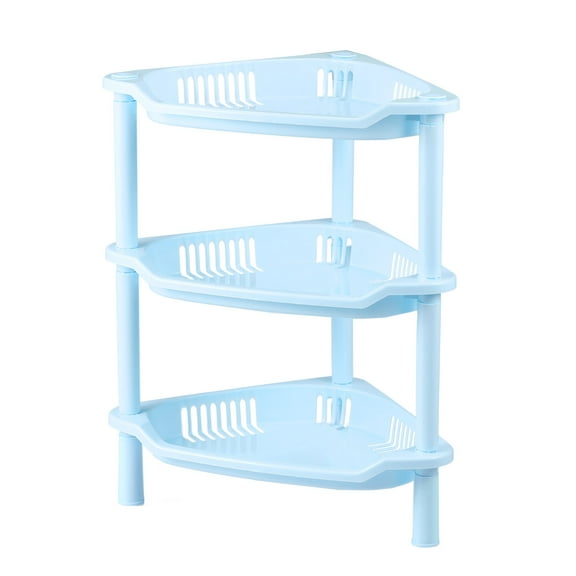 NICERIO 3 Tier Plastic Storage Shelves Blue for Bathroom Kitchen Desk Stand Organizer