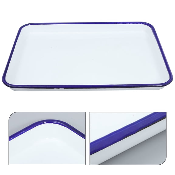 NICERIO Decorative Trays White Enamel Tray for Tool Holding 1Pack