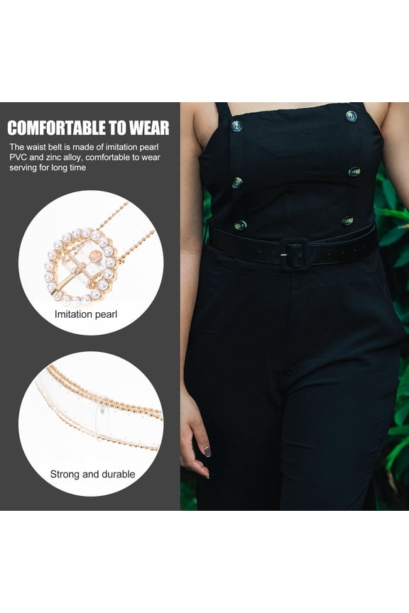 Delicate Belt for Dress Trendy Golden Transparent PVC Adjustable 1Pack