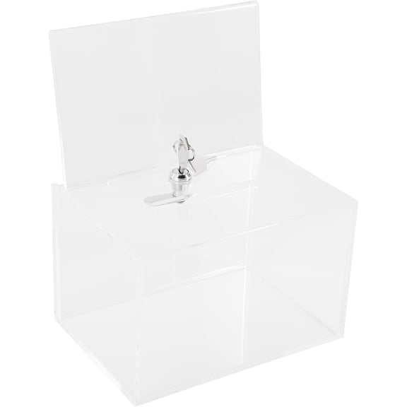 NICERIO Donation Box with Lock Clear Window for Public Voting Letter Collection