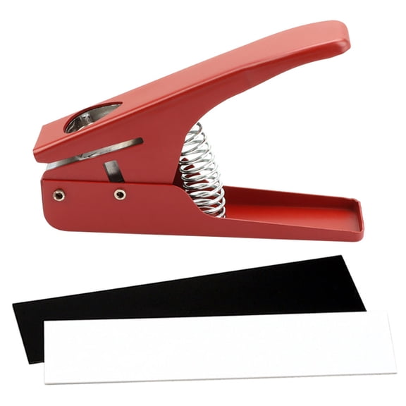 NICERIO Durable Guitar Pick Cutter Punch Red Metal Tool for DIY Custom Guitar Pick Crafting