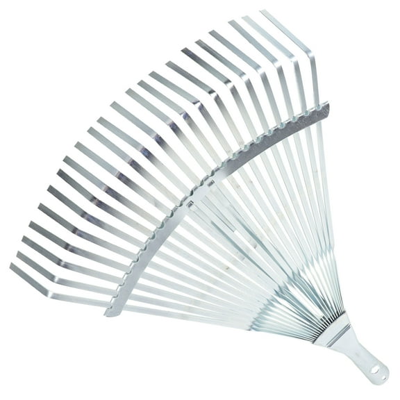 NICERIO Durable Metal Leaves Rake Head for Garden Lawn Yard Plated Silver Expandable Feature