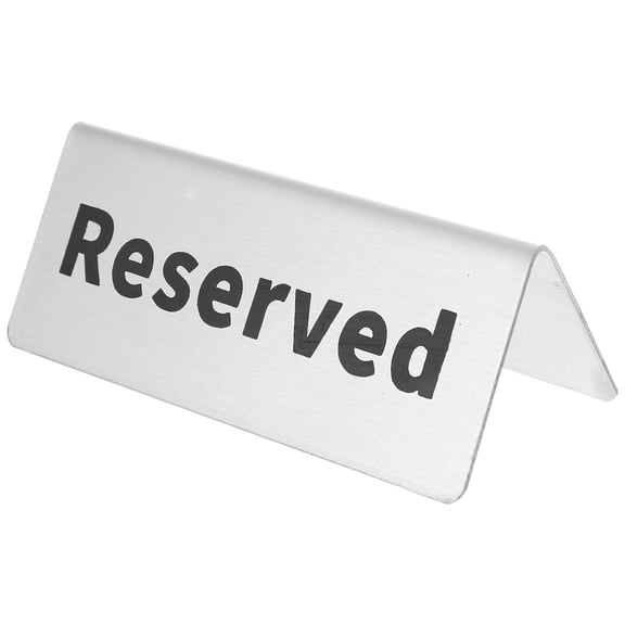 NICERIO Durable Plated Silver Wedding Reserved Sign Tent Shaped Convenient Restaurant Accessory