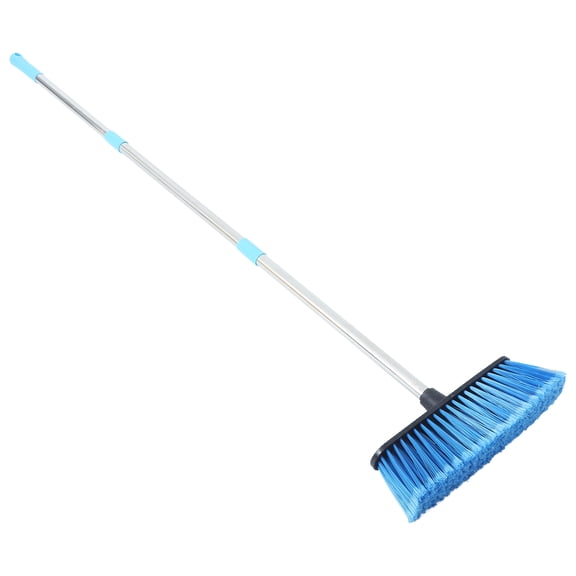 NICERIO Stainless Steel Handle Broom with Bristles for Household Floor Sweeping and Efficient Dust Removal