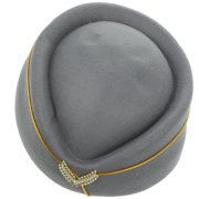 NICERIO Grey Stewardess Beret Cap Air Hostess Hat Comfortable Fit Decorative Cosplay Accessory