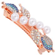 NICERIO Elegant Rhinestone Butterfly Hair Clip Metal Spring Barrette for Thick Hair
