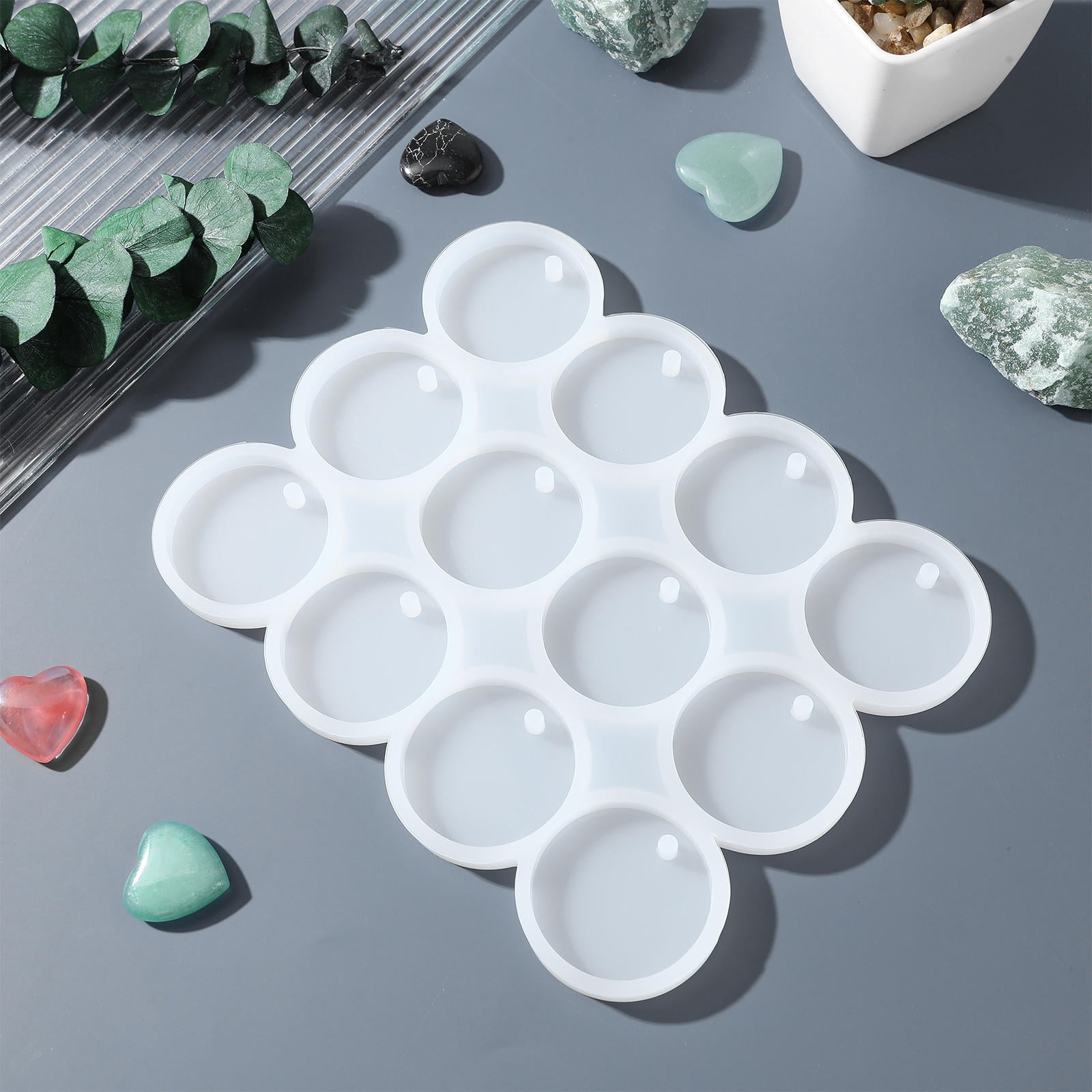 NICERIO Epoxy Resin Ornament Molds White Artists Round 1 Set