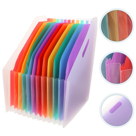 NICERIO Clear Plastic Accordion Folder Standing File Organizer for Daily Paper Storage