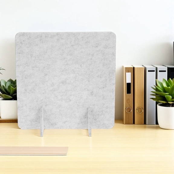 NICERIO Freestanding Felt Desktop Privacy Screen Divider for Office and Classroom Use Light Grey