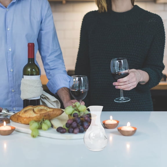 NICERIO Glass Wine Carafe Small with Unique Grip and Rapid Cooling for Party and Dinner Use