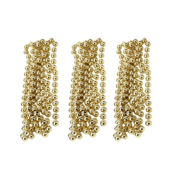 NICERIO 3Pcs Golden Christmas Tree Hanging Chain Bead Pendant for Xmas Party Decoration and Festive Celebration