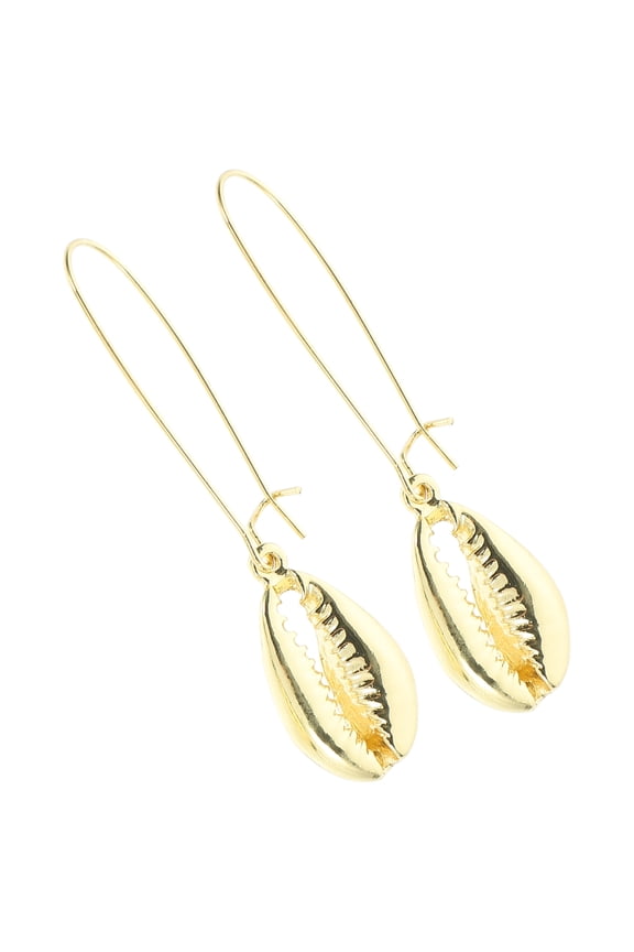 Golden Conch Shell Earrings Bohemia Style Dangler Accessory for Everyday and Party Use