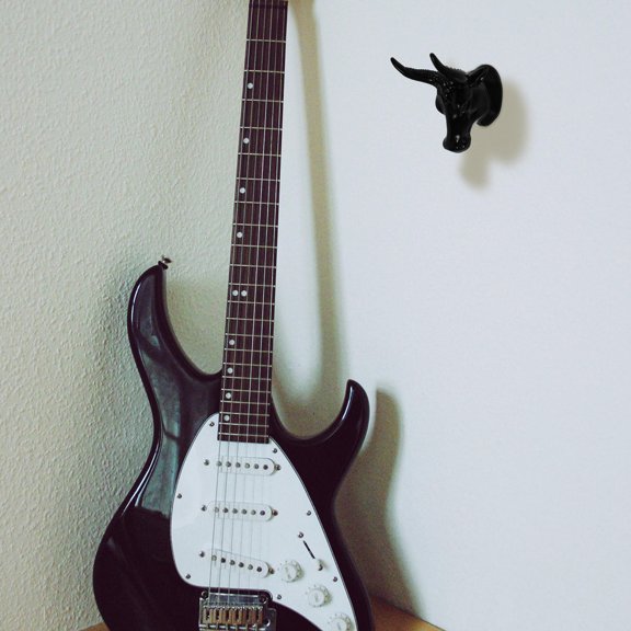NICERIO Guitar Stand Bull Wall Mount Black Abs Metal Instrument Storage 1Pack
