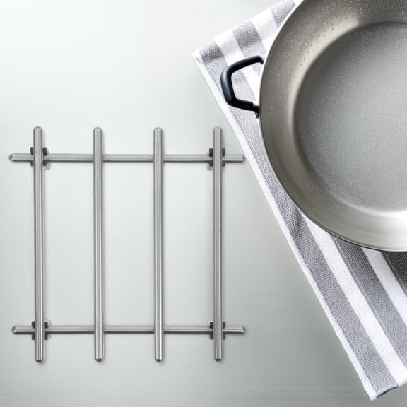 NICERIO Heat Resistant Stainless Steel Pan Stand for Hot Pots and Cookware with Stable Support