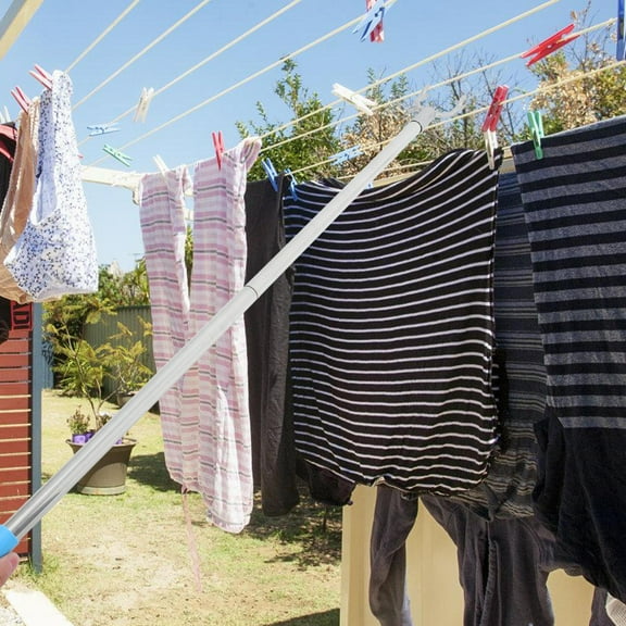 NICERIO Clothes Extension Pole Adjustable Closet Rod Stainless Steel for Reaching High Places 1Set