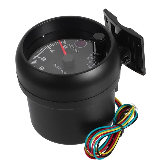 NICERIO High Accuracy Car Tachometer Black Dial Face with Built in Alarm and White Light Display