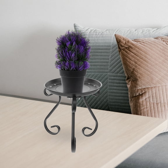 NICERIO Iron Display Stand for Plants Indoor Use Sturdy Black Plant Pedestal for Home Decor