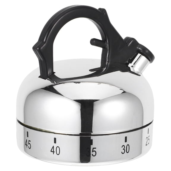NICERIO Vintage-Style Plated Silver Tea Kettle Timer, 60-Minute Mechanical Countdown, Ideal for Cooking