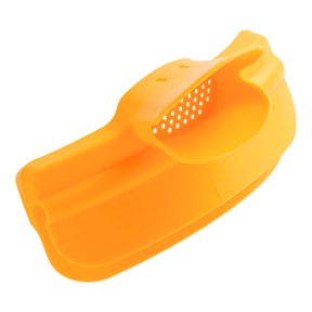 NICERIO Kitchen Pot Edge Pouring Funnel Yellow Spill Proof Soup Strainer Clip on Gadget