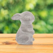 NICERIO Lifelike Light Grey Cement Rabbit Ornament for Garden and Pond Decoration