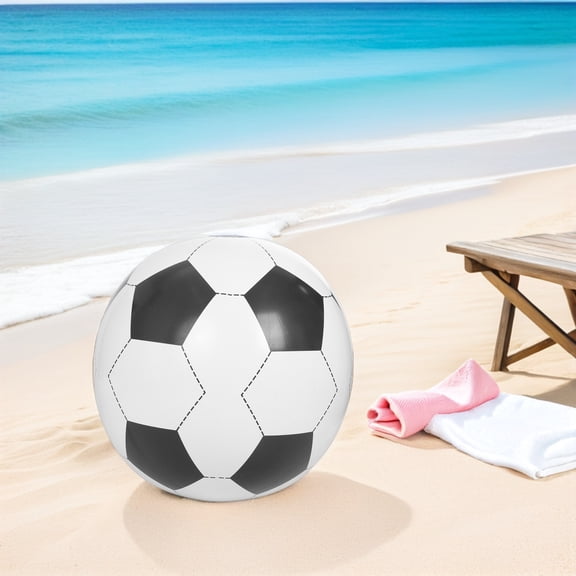 NICERIO Lightweight Giant Inflatable Soccer Ball White Blow Up Beach Ball for Yard and Pool