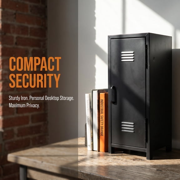 NICERIO Lockable Metal Locker for Office Bedroom Secure Storage Cabinet Black