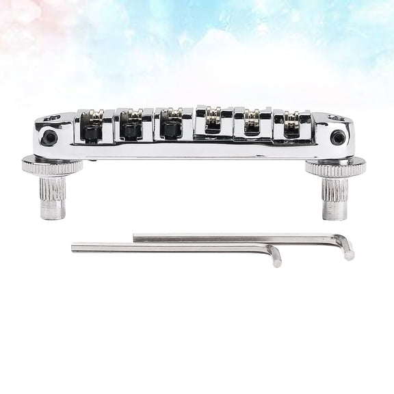 NICERIO Locking Bridge with Smooth Roller Saddle for Guitar Parts Plated Silver Color