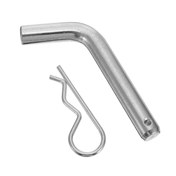NICERIO Locking Hitch Pin Plated Silver Iron Trailer Accessory with Safety Clip for Secure Towing Hook