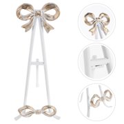 NICERIO Elegant White Metal Easel, Vintage Bowknot, Kitchen Storage Support