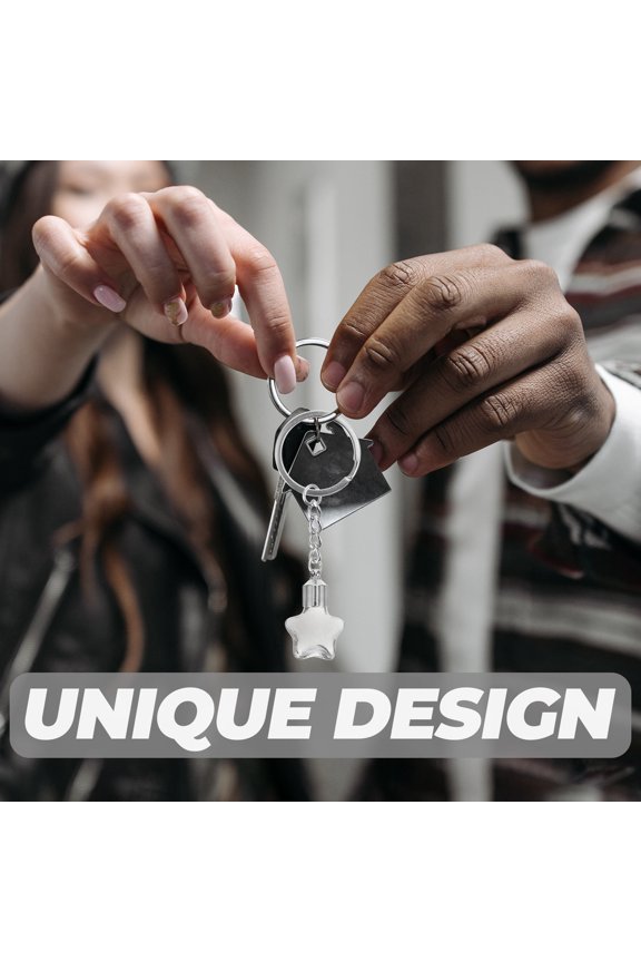 Multi Functional Small Glass Vial Keychain with Metal Chain for Bag Hanging