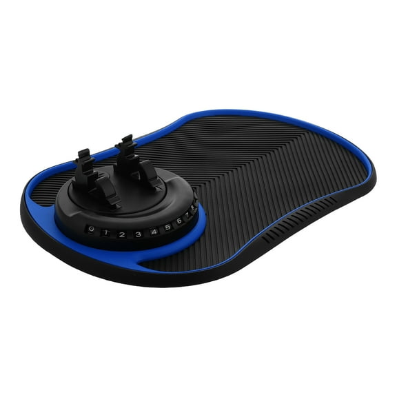 NICERIO Multifunctional Antislip Dashboard Mat Blue Pvc Rotation Adjustment For Drivers 1Pack