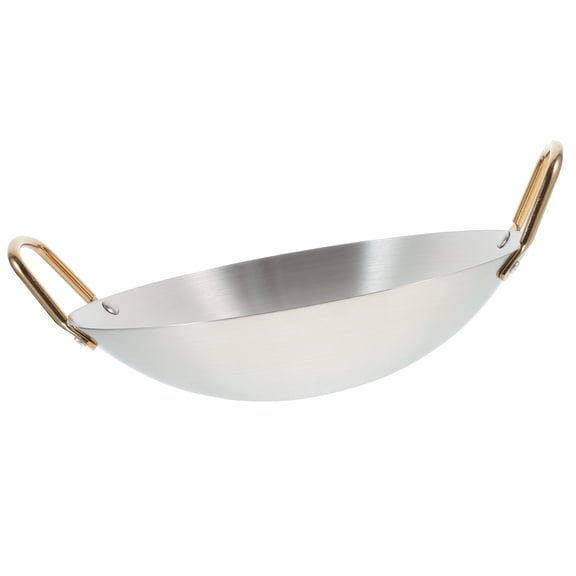NICERIO Nonstick Stainless Steel Double Handle Cooking Pot for Kitchen Use Plated Silver