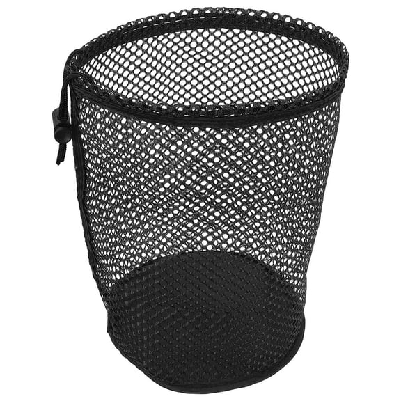 NICERIO Nylon Golf Ball Storage Bag Black Mesh Drawstring Golf Accessory Bag for Organized Breathable Storage