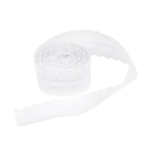 NICERIO Nylon White Lace Ribbon Trim for Wedding Dress Embellishment and Party Decor