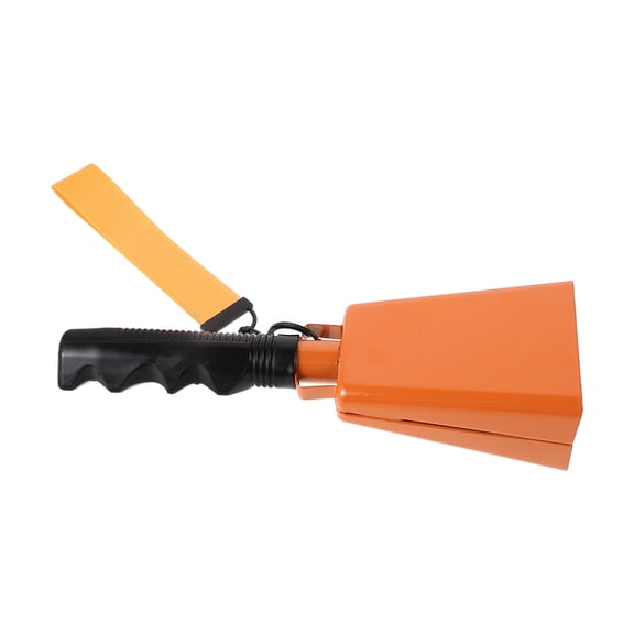 NICERIO Orange Cowbell for Football Games Handheld Metal Bell with Non Slip Handle