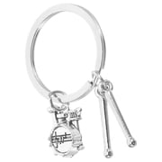NICERIO Metal Percussion Drumstick Keychain Holder Music Theme Key for Backpack and Accessories