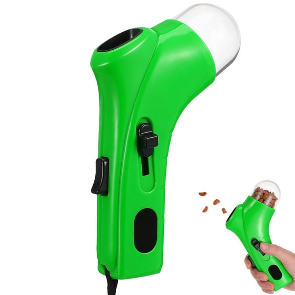 NICERIO Dog Snack Launcher Green with Ergonomic Handle for Hands Free Treat Tossing