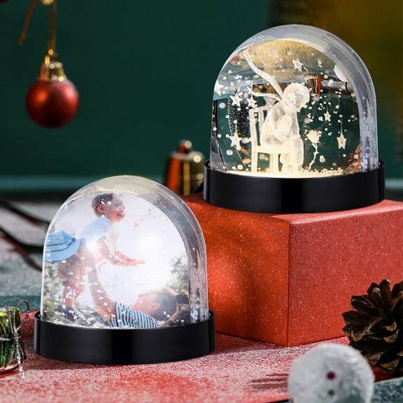 NICERIO DIY Picture Snow Globe Black Plastic Craft for Family Decoration 1Pack