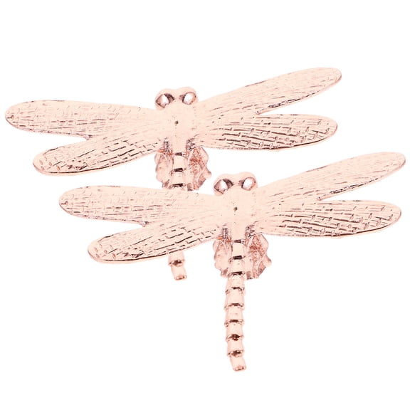 NICERIO Pink Alloy Dragonfly Decoration for Wedding Design Removable Wings 2pcs Set