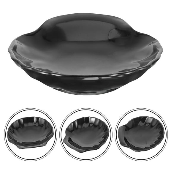 NICERIO Plastic Black Soap Container Sea Shell Holder for Shower Bathroom Sink Storage