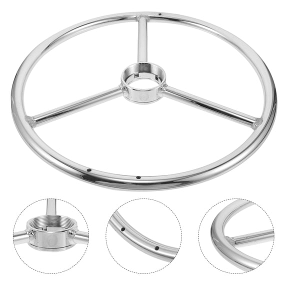 NICERIO Plated Silver Chair Foot Rest Ring Comfortable Cross Base Replacement for Office and Bar Stools