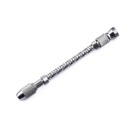 NICERIO Plated Silver Pin Drill Semi Automatic Hand Tool for Precise Rotary Drilling in Plastic and Wood