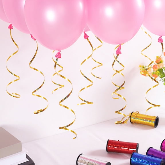 NICERIO Plated Silver Ribbon Decorative Balloon Strings for Party Packing DIY Packing Ribbon Plastic Material