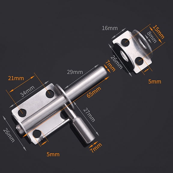 NICERIO Plated Stainless Steel Door and Window Bolt Latch with Flush Mount Design for Secure Locking