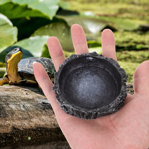 NICERIO Premium Resin Reptile Dish Suitable for Lizards and Horned Frogs Safe Convenient Feeding Bowl