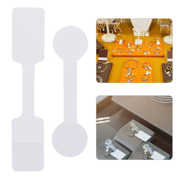 NICERIO 200Pcs Round Head Paper Labels White Price Display Stickers for Jewelry and Ornament Pricing