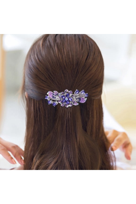 Rhinestone Hair Clip Women Electroplated Copper Accessories 1Set
